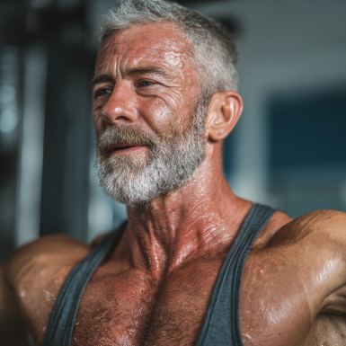 Група людей старшого віку займається йогою в парку